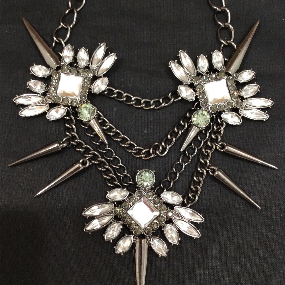 BAUBLEBAR Punk Crystal Spiky Necklace - Unique!